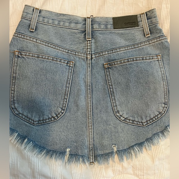 Carmar Los Angeles Belinda Rhinestone Mini jeans Skirt Size 26 - Picture 5 of 13